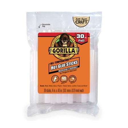 Gorilla Glue Full Hot Glue Sticks, 4 in L, 30 sticks 3033002